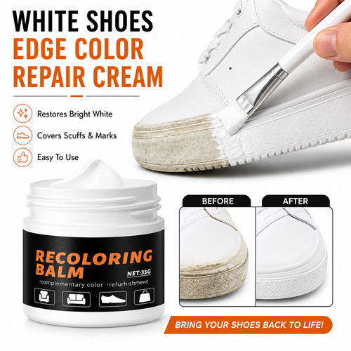 White shoe repair - shoe, cream