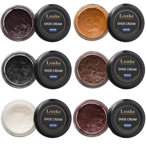 Loake leather shoe cream - cream, black