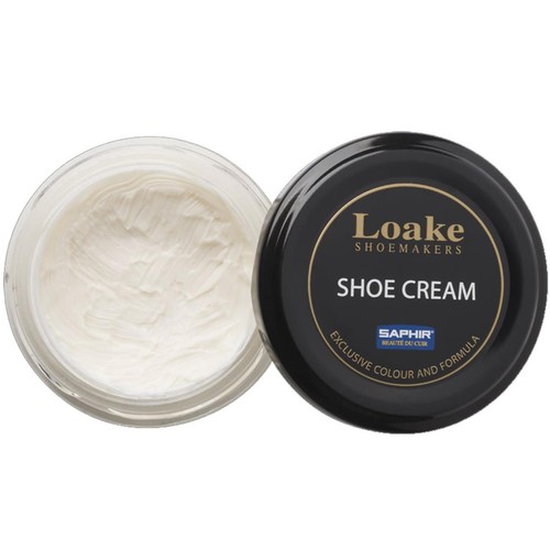 Loake leather shoe cream black - leather,